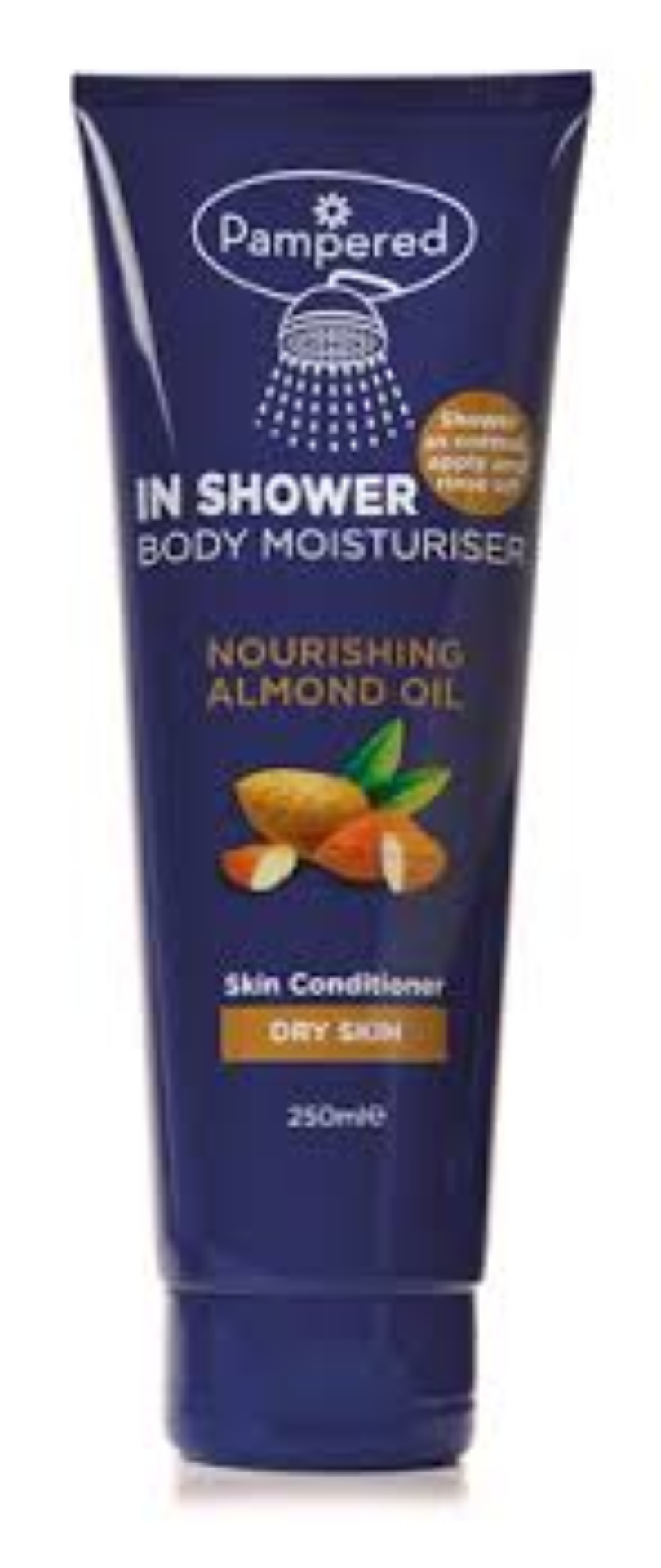 PAMPERED IN SHOWER BODY MISTURISER ALMOND OIL 250ML